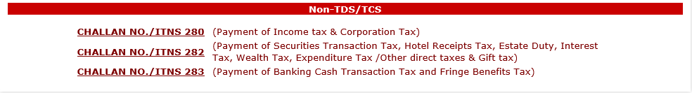 Challan 280 for Income tax e-filing